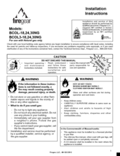 Firegear BCOL-24NG Installation Instructions Manual