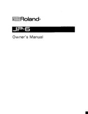 Roland JP-6 Owner's Manual