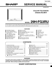 Sharp 29H-FG3RU Service Manual