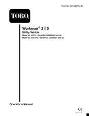Toro 07277TC Workman 2110 Operator's Manual