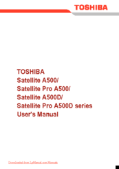 Toshiba Satellite Pro A500D series User Manual