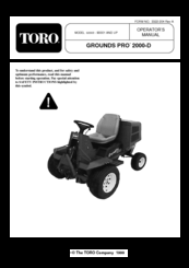 Toro GROUNDS PRO 2000-D Operator's Manual