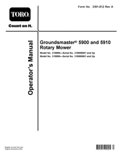 Toro groundmaster 5910 Operator's Manual