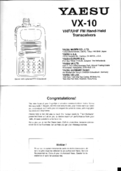 Yaesu VX-10 Manual