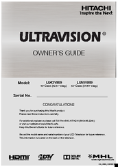 Hitachi LU55V809 Owner's Manual