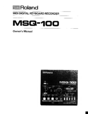 Roland MSQ-1QO Owner's Manual