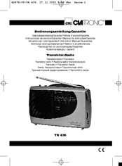 Clatronic TR 436 Instruction Manual & Guarantee