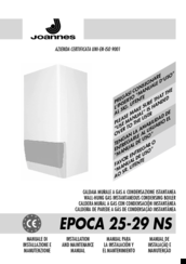 Joannes EPOCA 25-29 NS Installation And Maintenance Manual