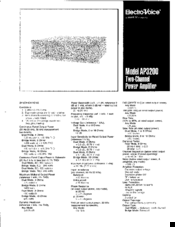 Electro-Voice AP3200 Service Manual