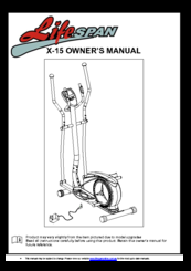 LifeSpan X-15 Owner's Manual
