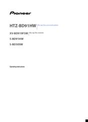 Pioneer HTZ-BD91HW Operating Instructions Manual