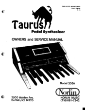 Taurus 205A Owner's And Service Manual