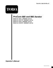 Toro ProCore 660 Operator's Manual