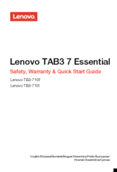 Lenovo TAB3 7 Essential Safety, Warranty & Quick Start Manual