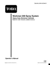 Toro Workman 200 Operator's Manual