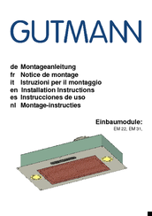Gutmann EM 22 Installation Instructions Manual