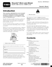 Toro Recycler 20952 Operator's Manual