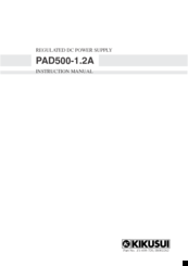 Kikusui PAD500-1.2A Instruction Manual