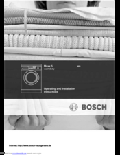 Bosch MAXX 5 Operating And Installation Instruction