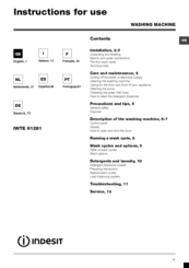 Indesit IWTE 61281 Instructions For Use Manual