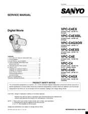 Sanyo Xacti VPC-C4 Service Manual