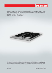 Miele CS 1021 Operating And Installation Instructions