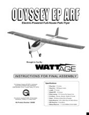 WATT AGE odyssey ep arf Assembly Instructions Manual
