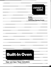 Tappan II Series Owner's Manual