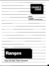 Tappan 31 series Owner's Manual