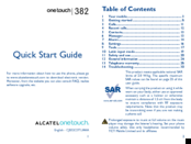 Alcatel 382 Quick Start Manual