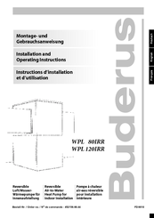 Buderus WPL 120IRR Installation And Operating Instructions Manual