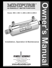 Atlantic Ultraviolet MIN-1.5 Owner's Manual