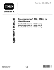 Toro 04055 Greensmaster 1000 Operator's Manual