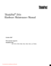 Lenovo Z61t Maintenance Manual