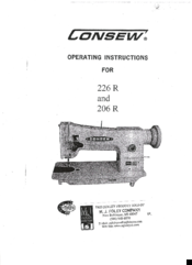 Consew 226R Operating Instructions Manual