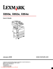 Lexmark X854e Manuals Manualslib