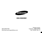 Samsung WEP870 - Bluetooth Headset Manual