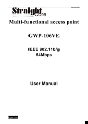 STRAIGHT CORE GWP-106VE User Manual