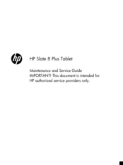 HP SLATE 8 PLUS Maintenance And Service Manual