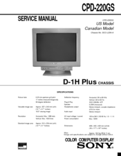Sony Trinitron CPD-220GS Service Manual