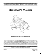 MTD Series 760 Operator's Manual