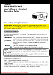 Hitachi ED-X42 User Manual
