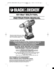 Black & Decker LMT16SB Instruction Manual