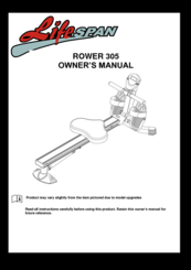 LifeSpan rower 305 Owner's Manual