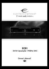 ELECTROCOMPANIET ECD1 Owner's Manual