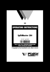 Posch splitmaster 20t Operating Instructions Manual