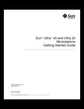 Sun Microsystems Ultra 25 Getting Started Manual