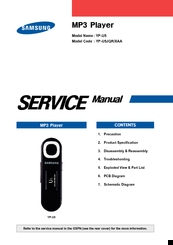 Samsung YP-U5 Service Manual