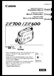 Canon ZR600 Instruction Manual