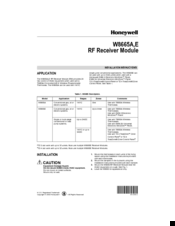 Honeywell W8665E Manual